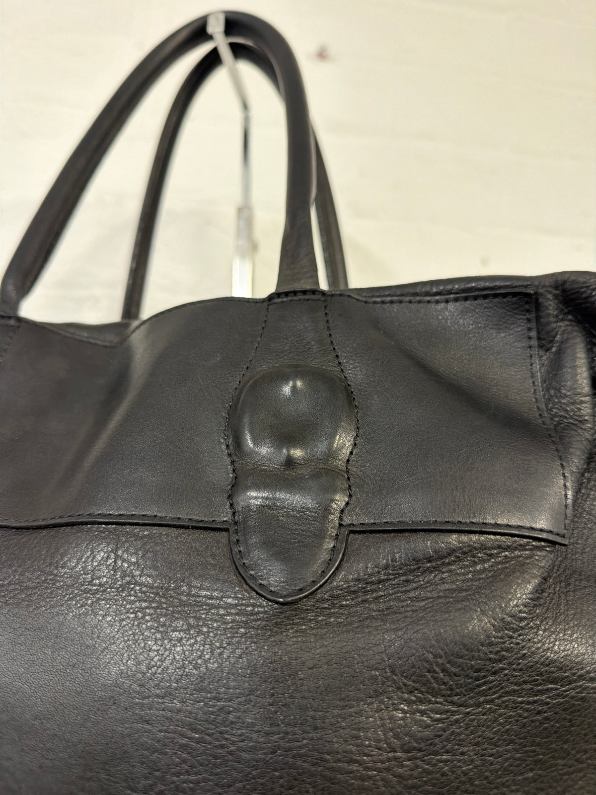 Mihara Yasuhiro 1990s Moulded Leather Buckle Crossbody Bag