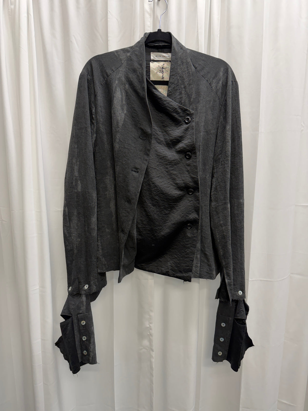 Aenrmous Charcoal Layered Fencing Jacket with Detachable Layered Glove Sleeves (M)