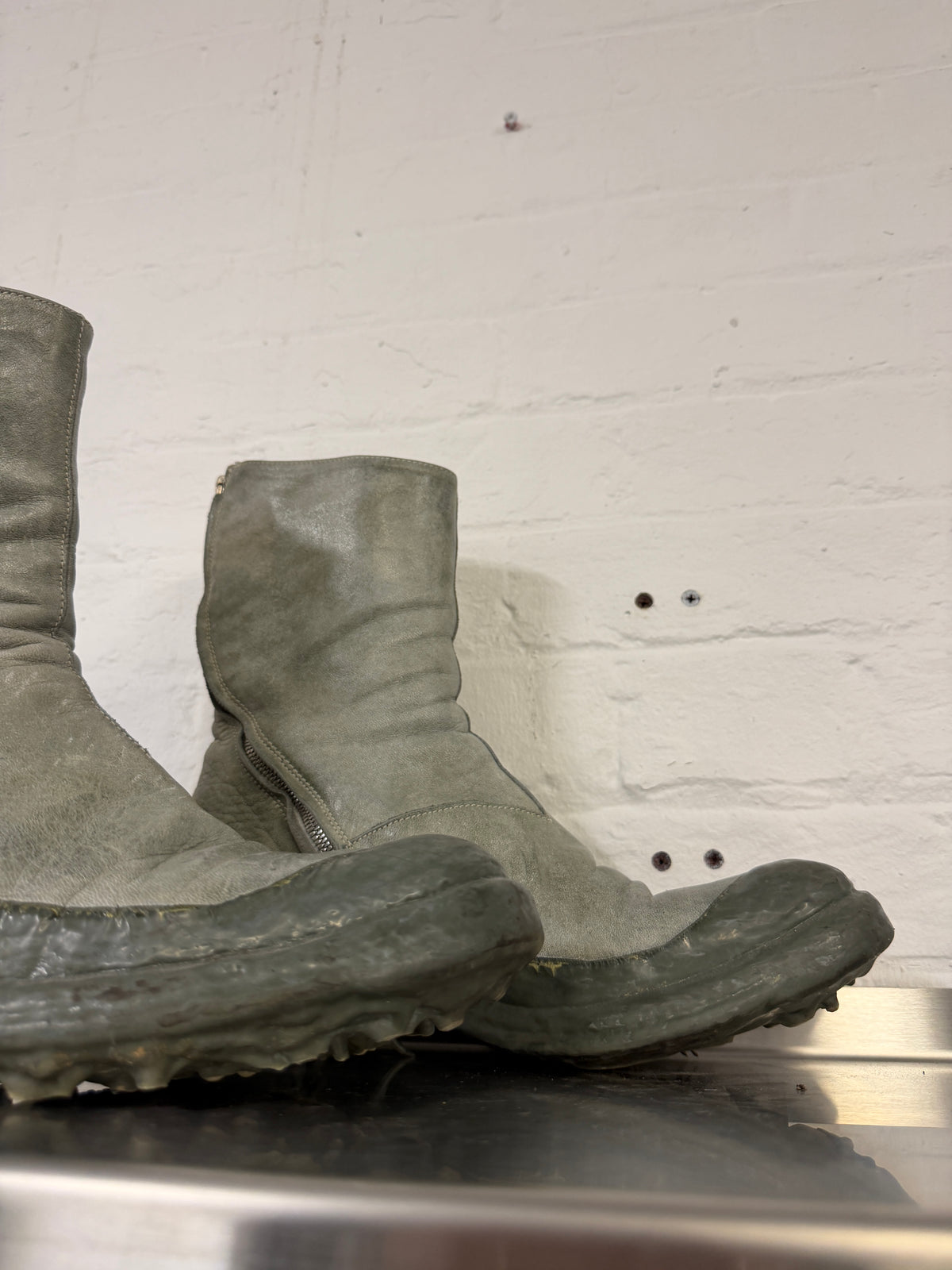 Carol Christian Poell Dripped Kangaroo Leather Tornado Boots (43)