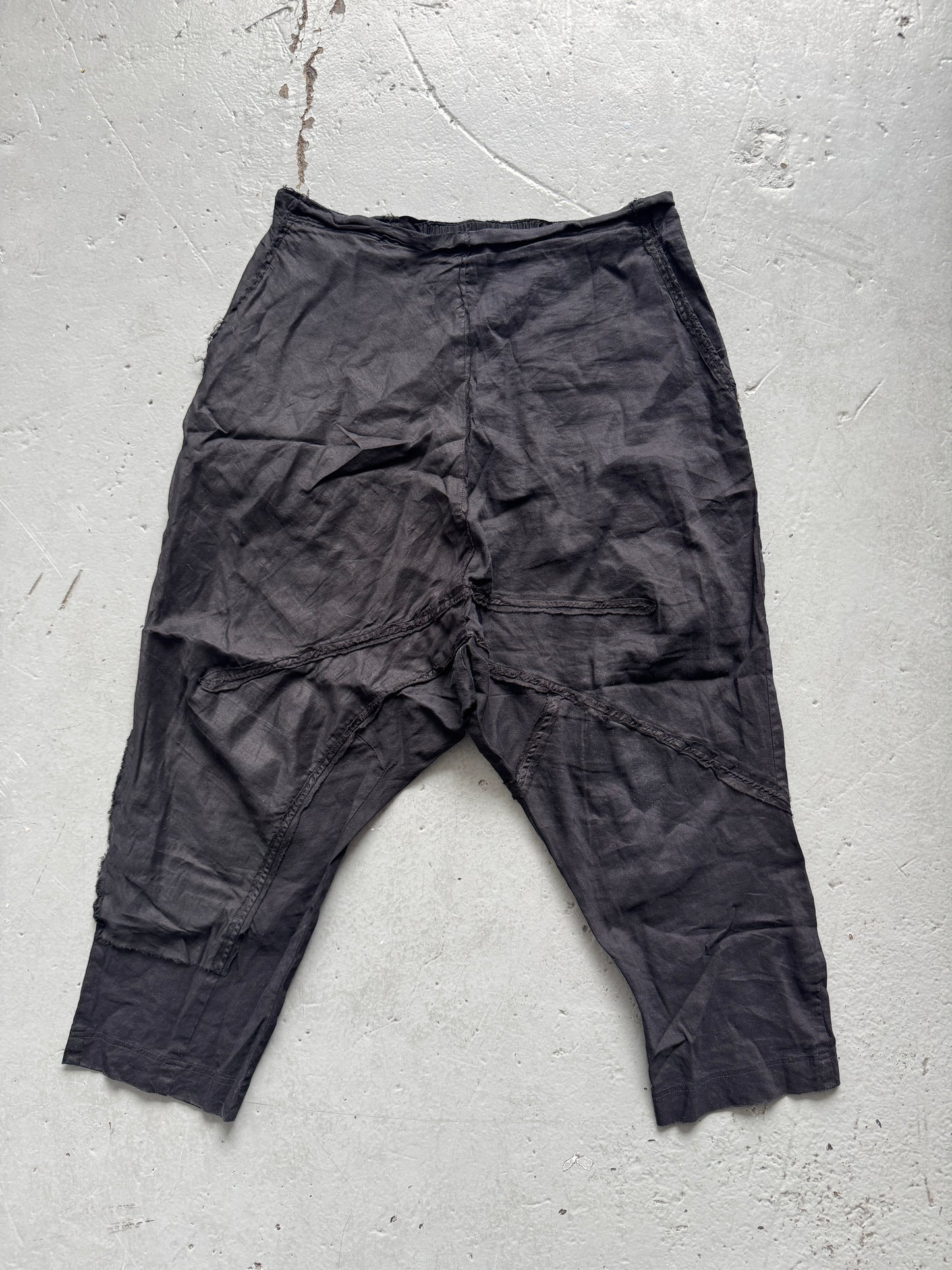 rundholz patchwork drop crotch trouser