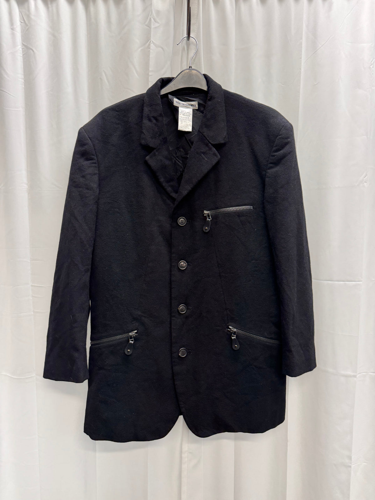 Issey Miyake Men 1990s Boxy Wool Zip Blazer