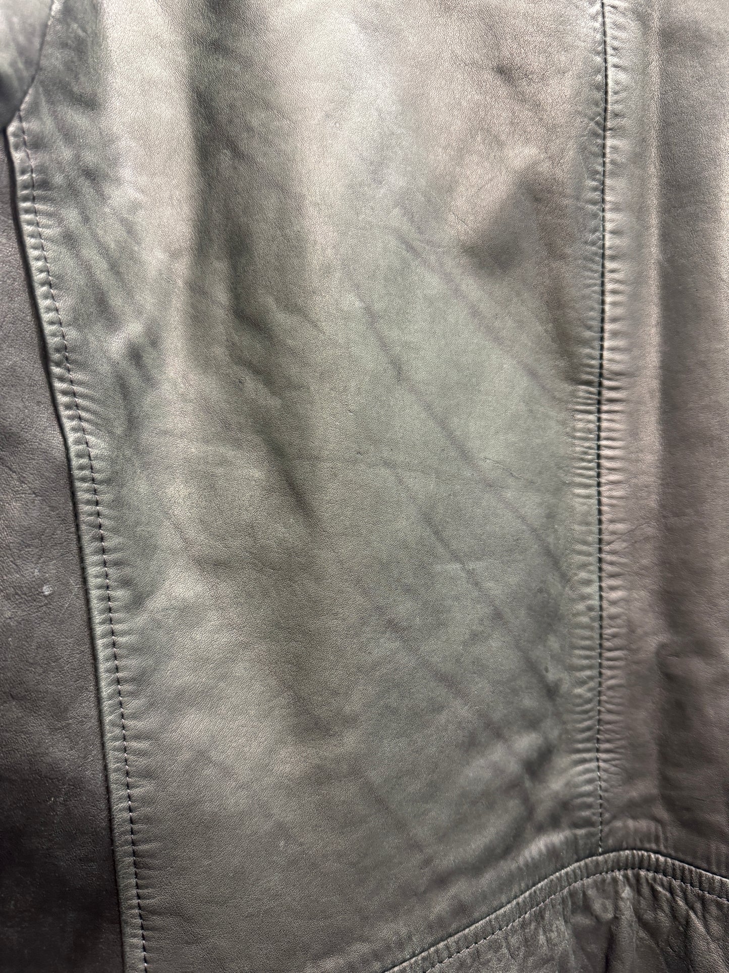 Cedric Jacquemyn hraun textured sheepskin collared leather jacket