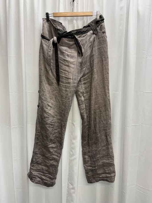 14th Addiction Linen & Leather Fisherman Trousers