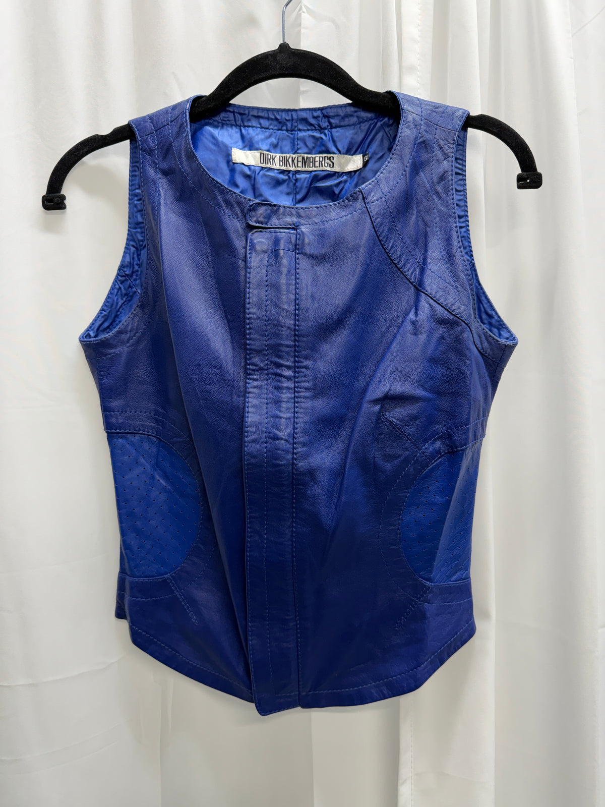 Dirk Bikkembergs 1990s Perforated Leather Moto Vest (S)