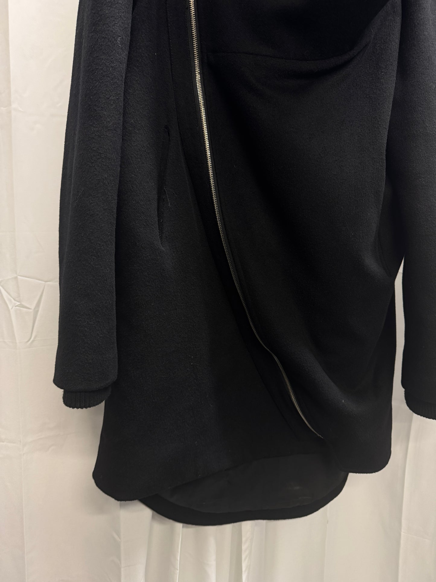 army of me twist zipper funnel neck coat