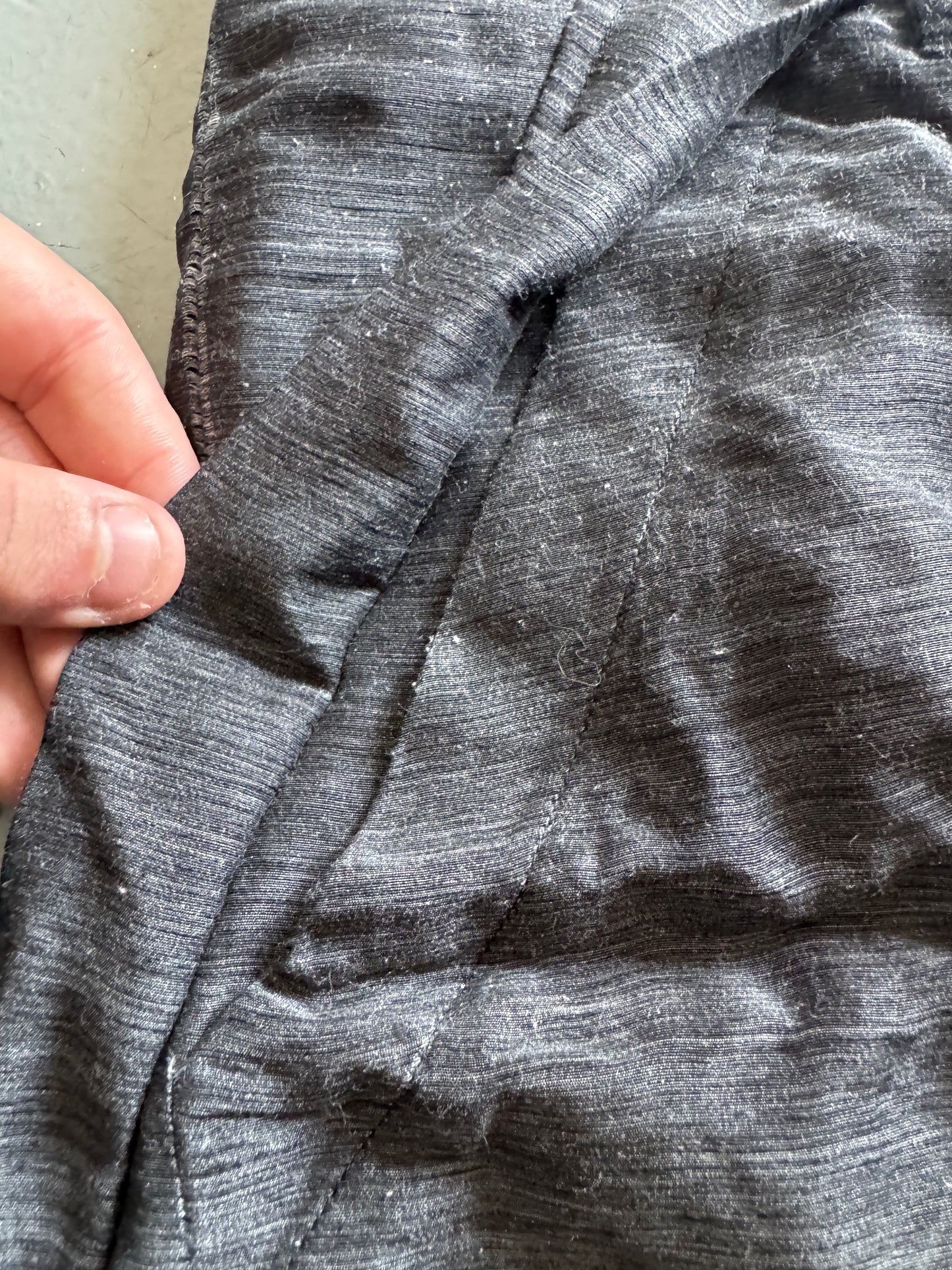 rick owens 2000s linen overlap pocket trouser