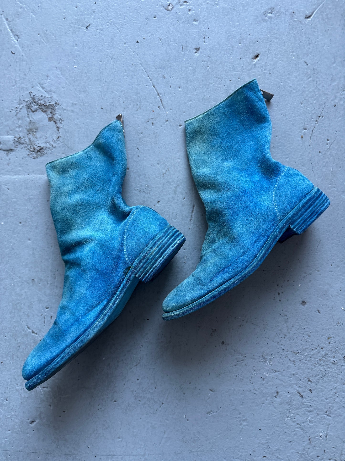 guidi blue reverse leather backzip boots
