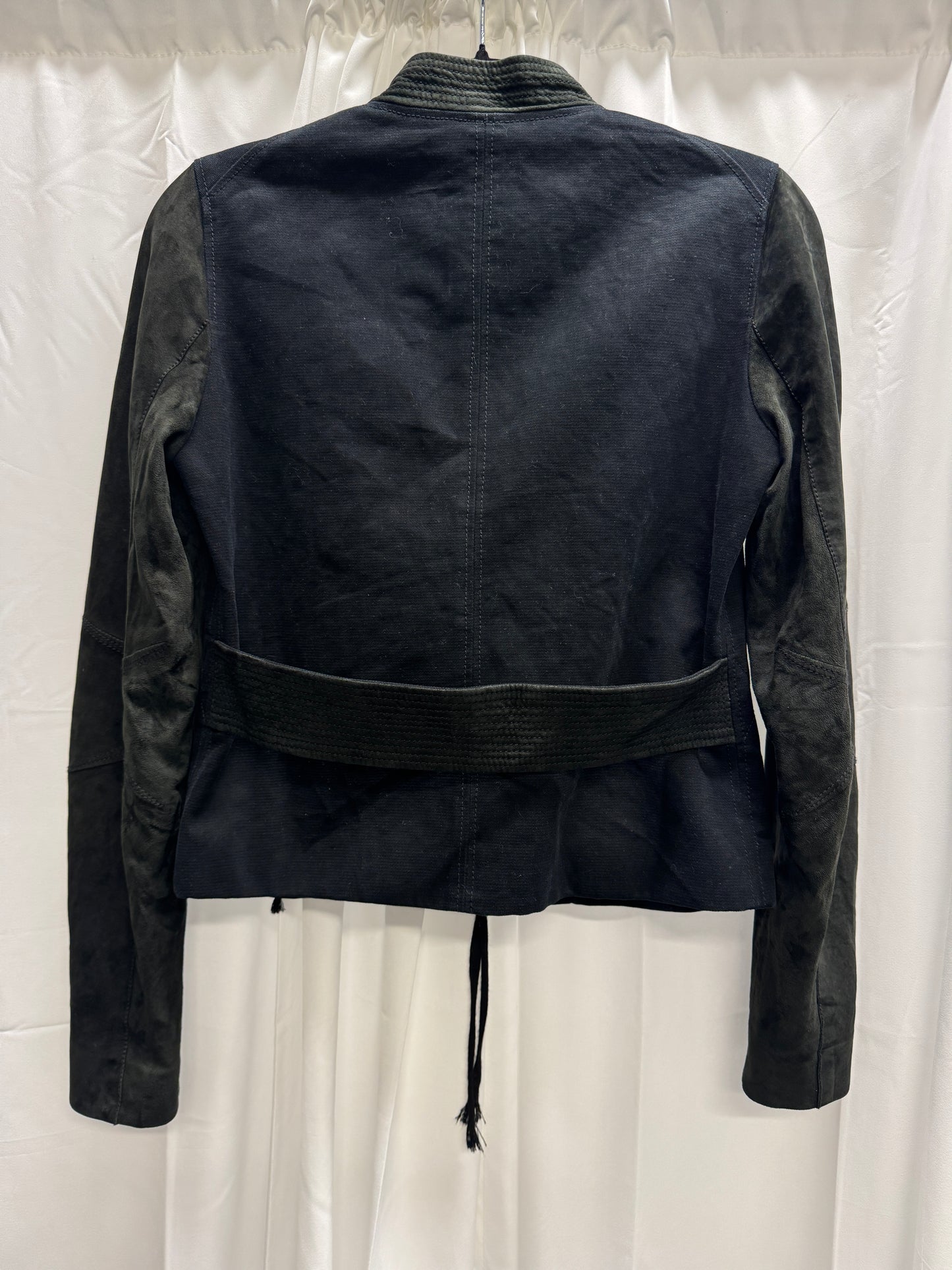 damir doma leather sleeve and belt jacket