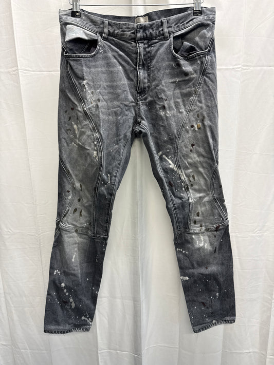 faith connexion grey denim splatter jeans