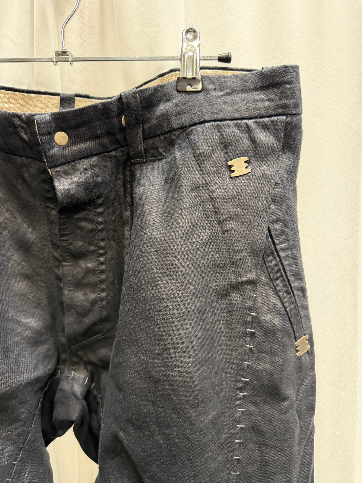 Isaac Sellam Staple Stitch Coated Slim Trouser (L)