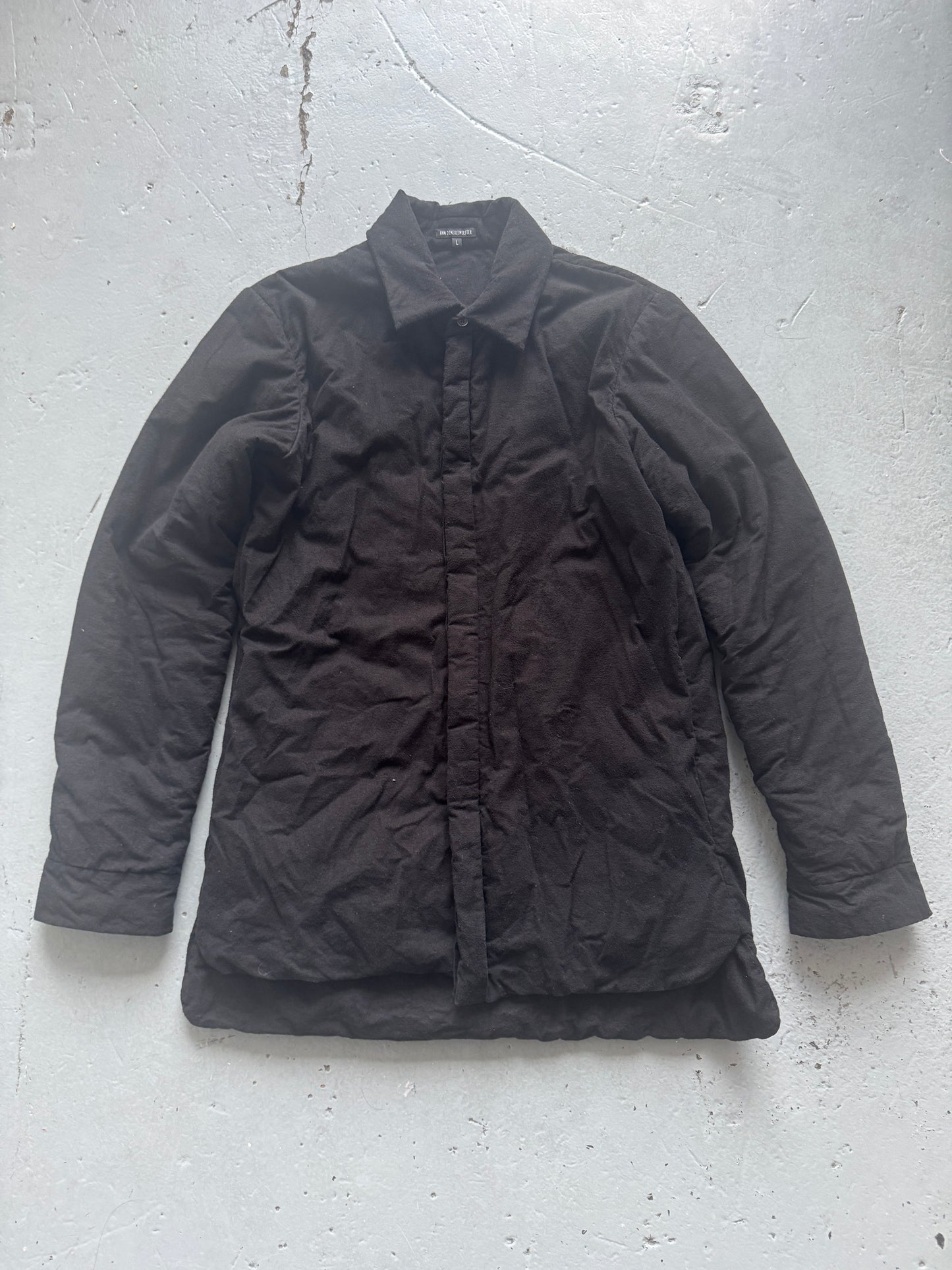 ann demeulemeester padded shirt jacket