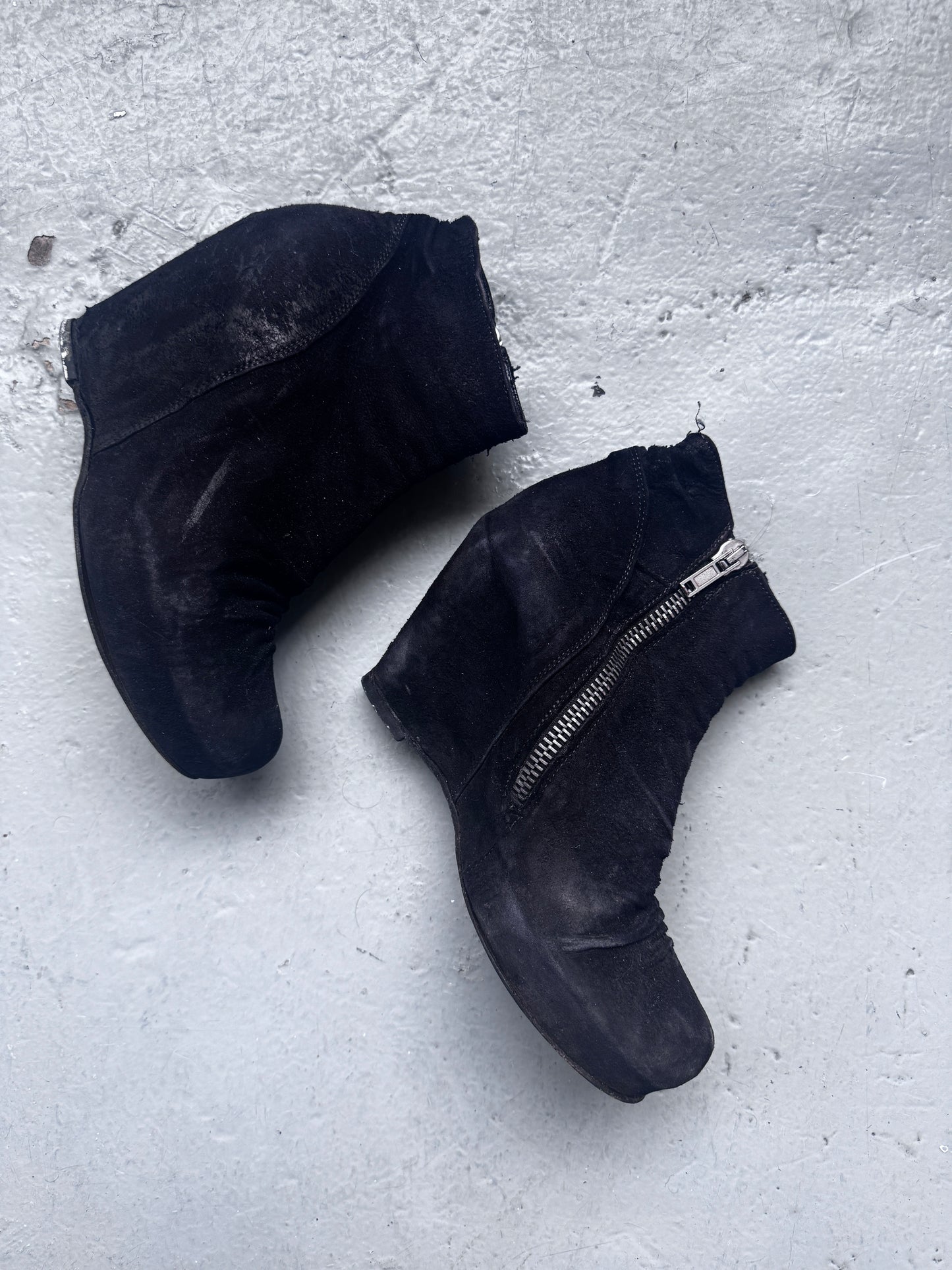 rick owens suede moto wedge heel 39