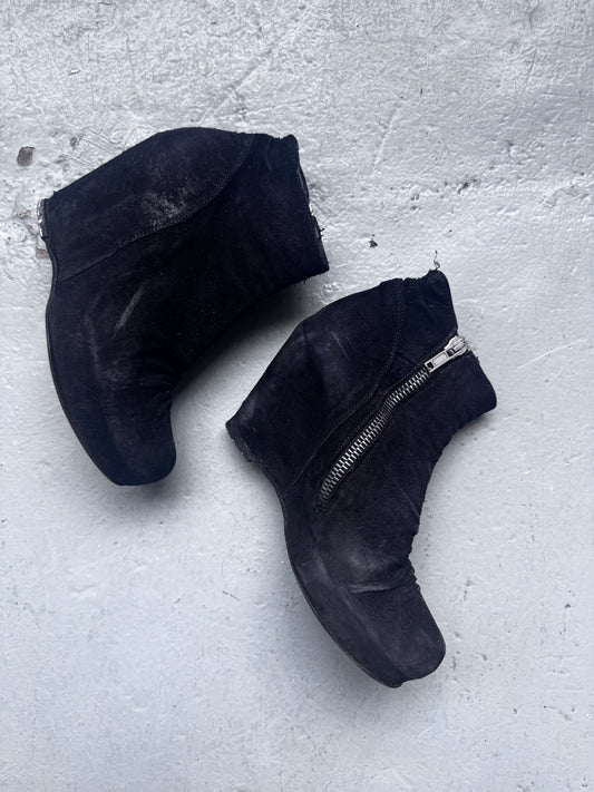 rick owens suede moto wedge heel 39