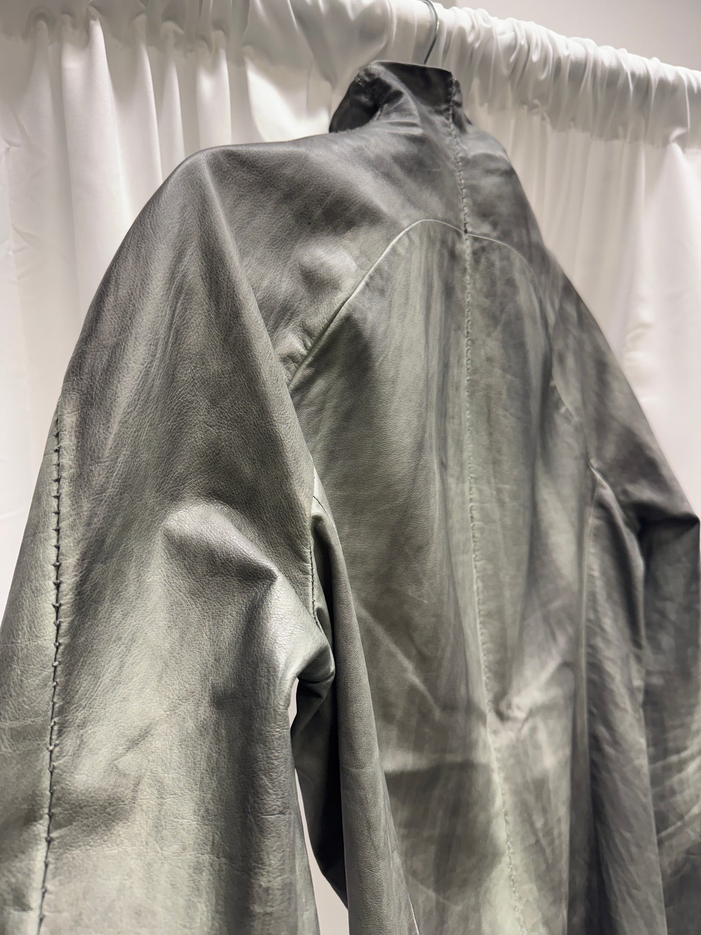 m.a+ anatomical textured calfskin shirt jacket