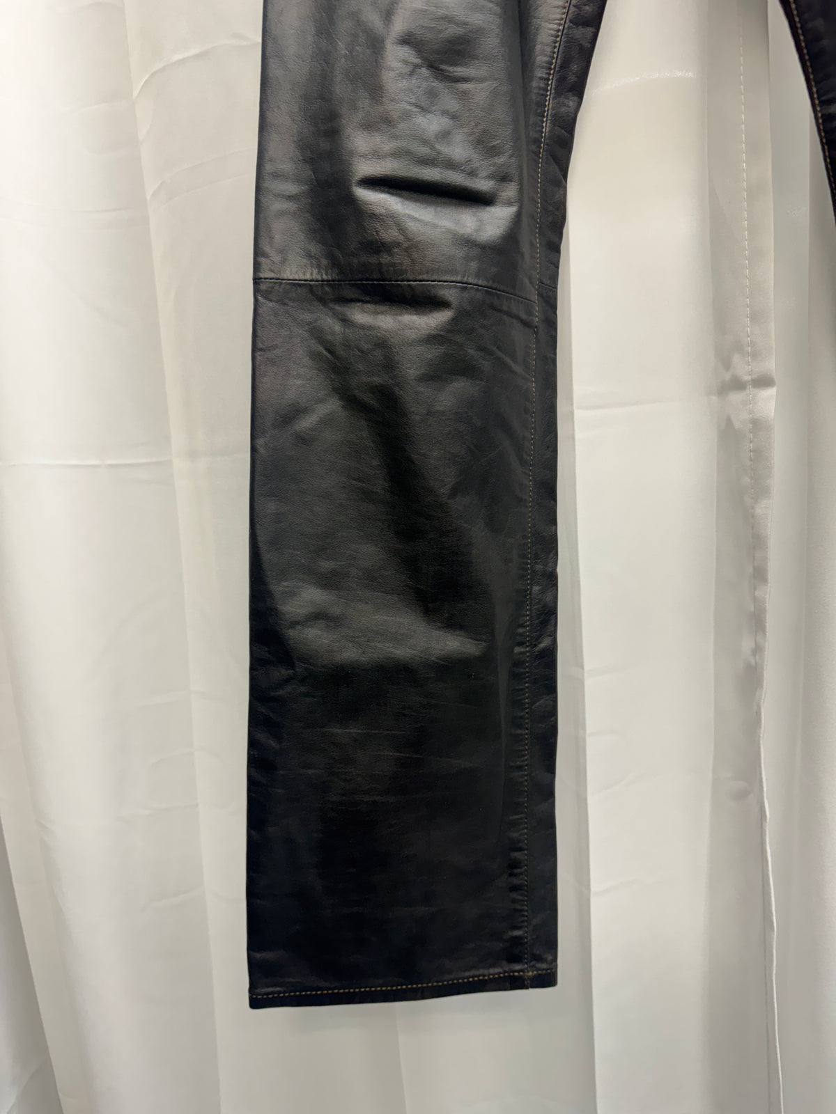 Dries Van Noten early-2000s black leather trousers