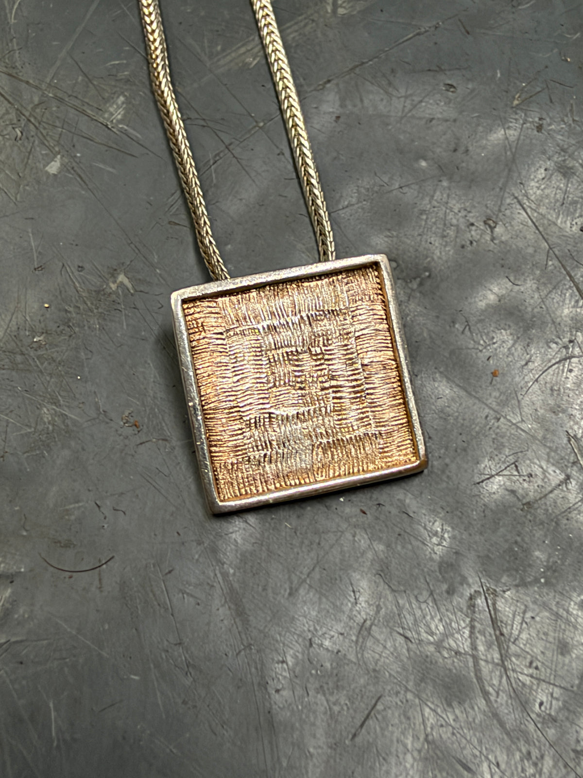 Yves Saint Laurent Rive Gauche Hedi Slimane 02 Square Pendant Necklace