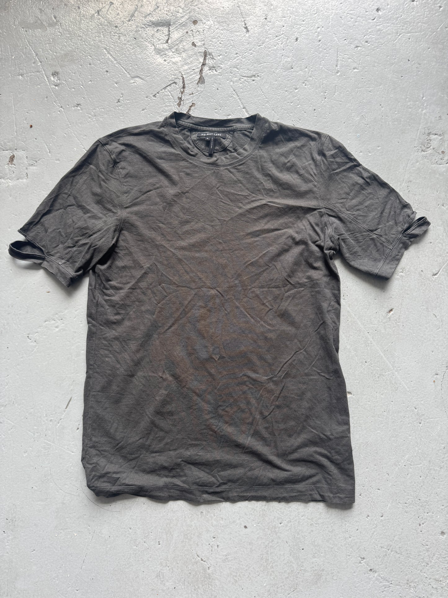 helmut lang cutout sleeve detail tee
