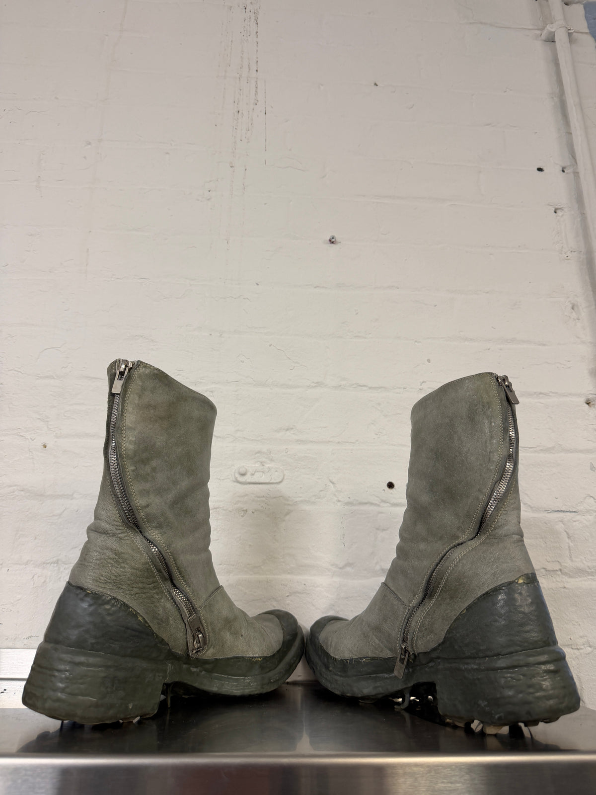 Carol Christian Poell Dripped Kangaroo Leather Tornado Boots (43)