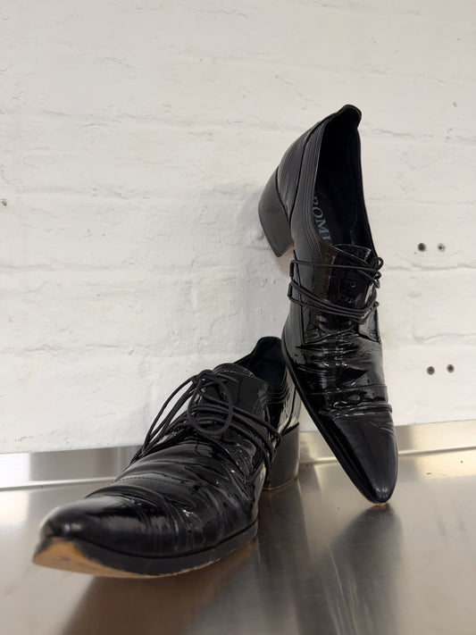 Hiromu Takahara Patent Leather Butter Knife Shoes