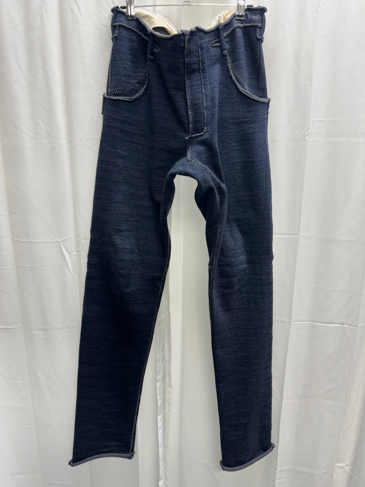 taichi murakami long overlocked stretch straight cotton trouser