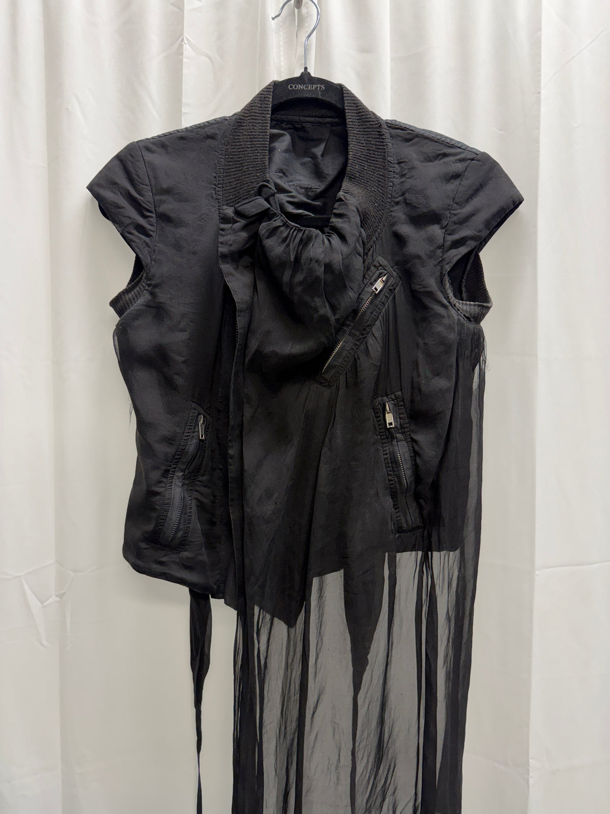 Rick Owens Waterfall Zip Up Bolero Vest (S)