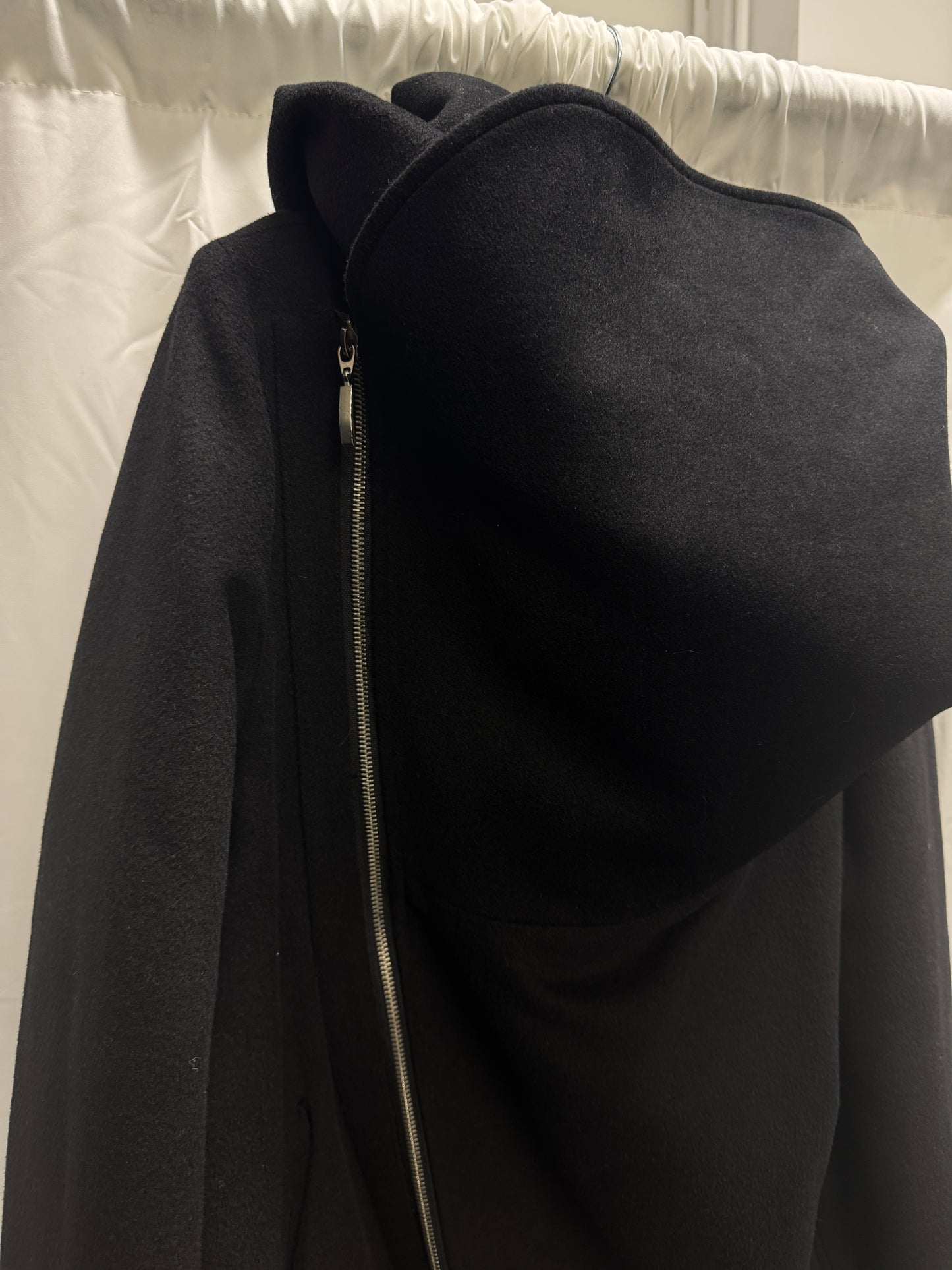 army of me twist zipper funnel neck coat