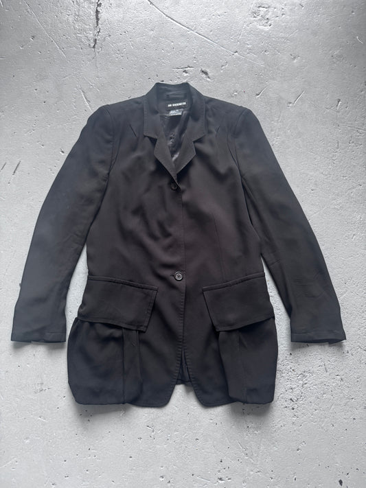 ann demeulemeester extended detail silk blazer