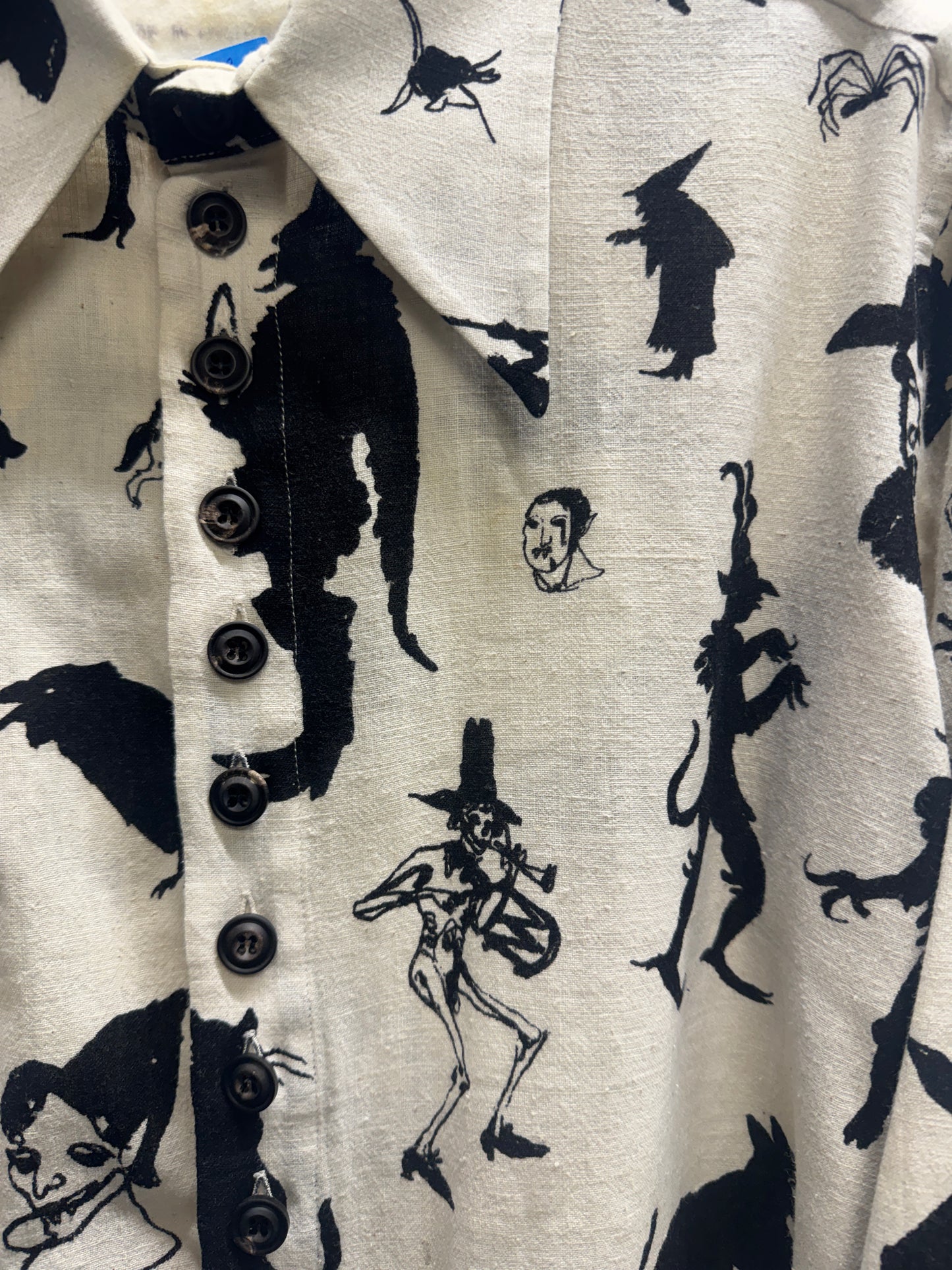 John Alexander Skelton CXI Occult Block Print Dagger Shirt