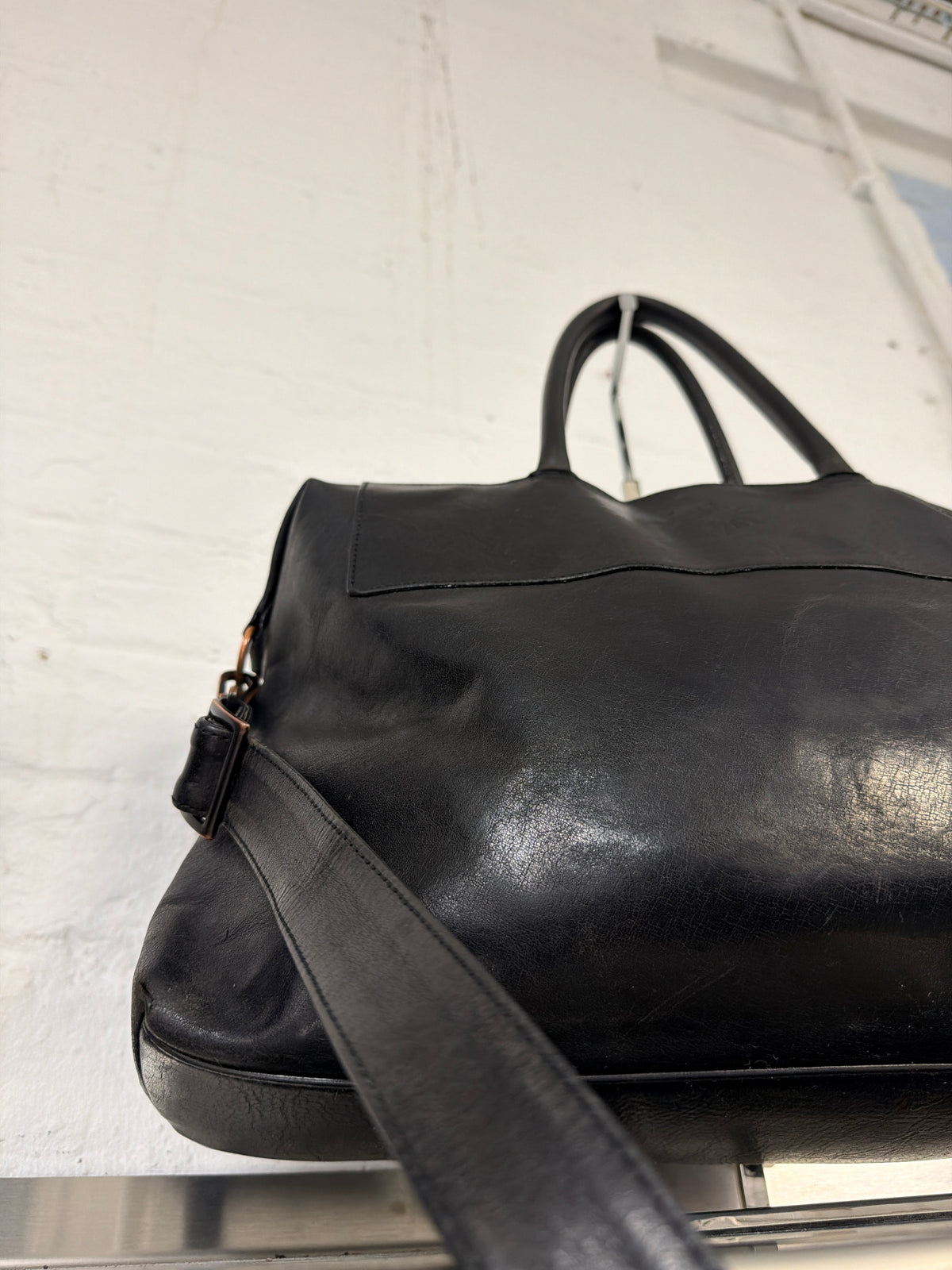 Mihara Yasuhiro 1990s Moulded Leather Buckle Crossbody Bag