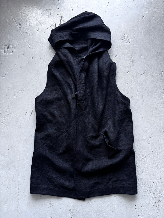 isabel benenato heavy linen hooded vest