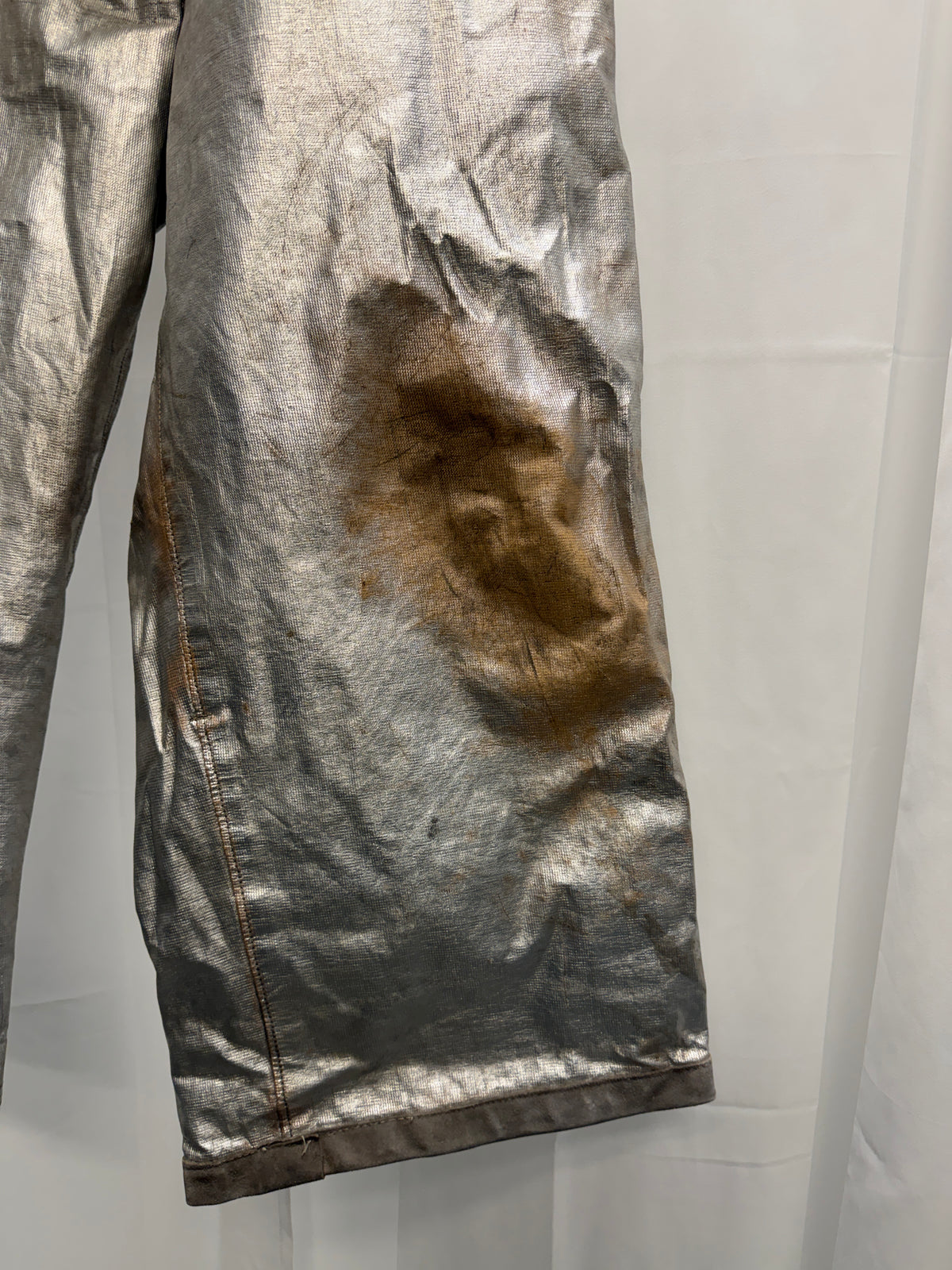 1960s US Military Fire Service Metallic Silver Trousers (L)