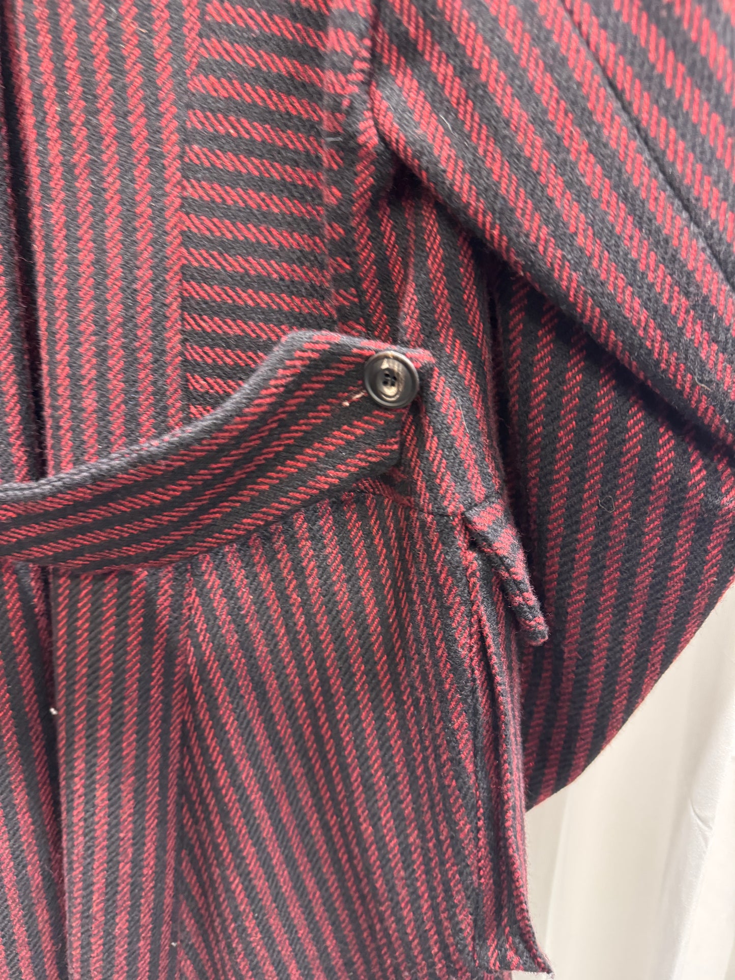 John Alexander Skelton CX AW21 British Wool Striped High Collar Coat