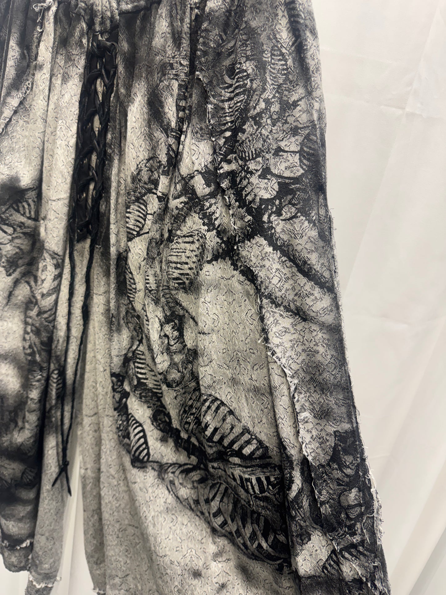 TT Shohei Takamiya Leather + Cotton skeleton layered trousers