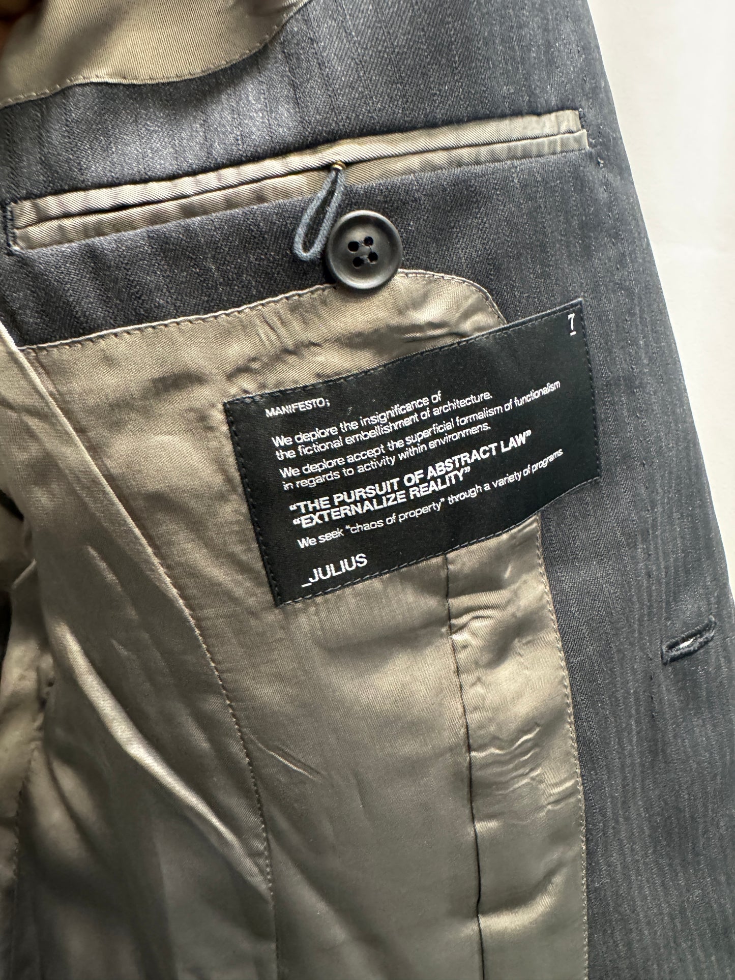 Julius SS08 Sample Single Button Tailored Wool Blazer
