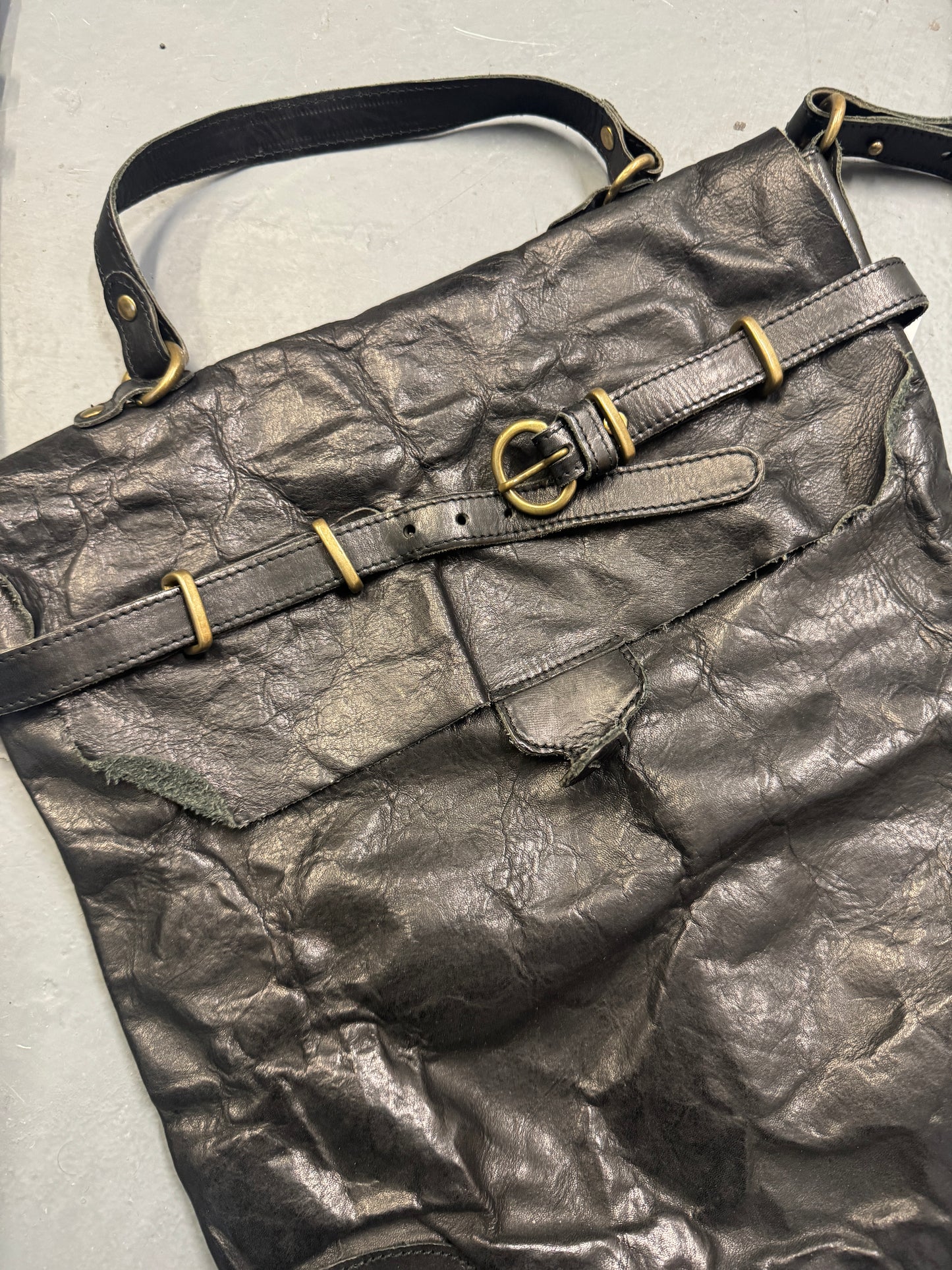 share spirit leather flap bag