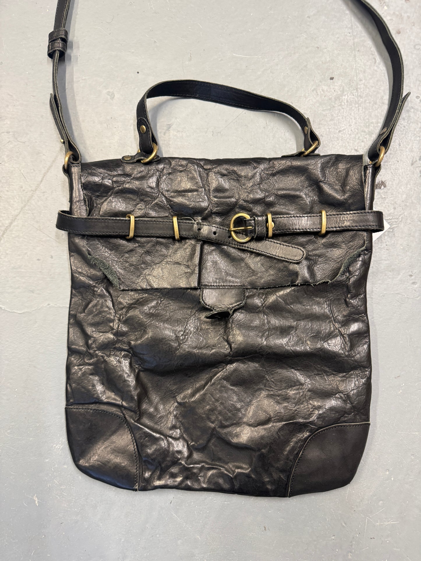 share spirit leather flap bag