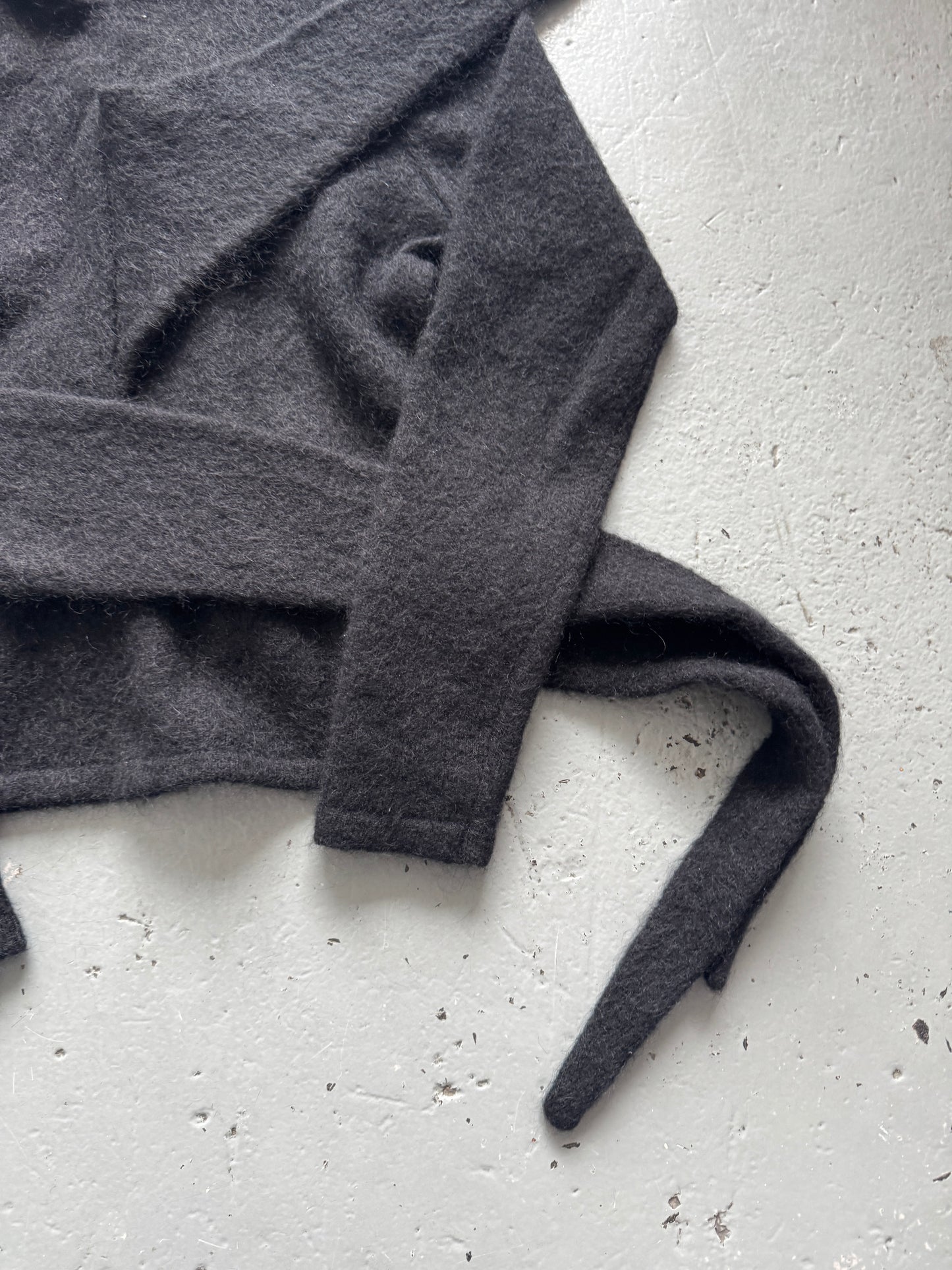 aaron esh adjustable tie mohair hoodie