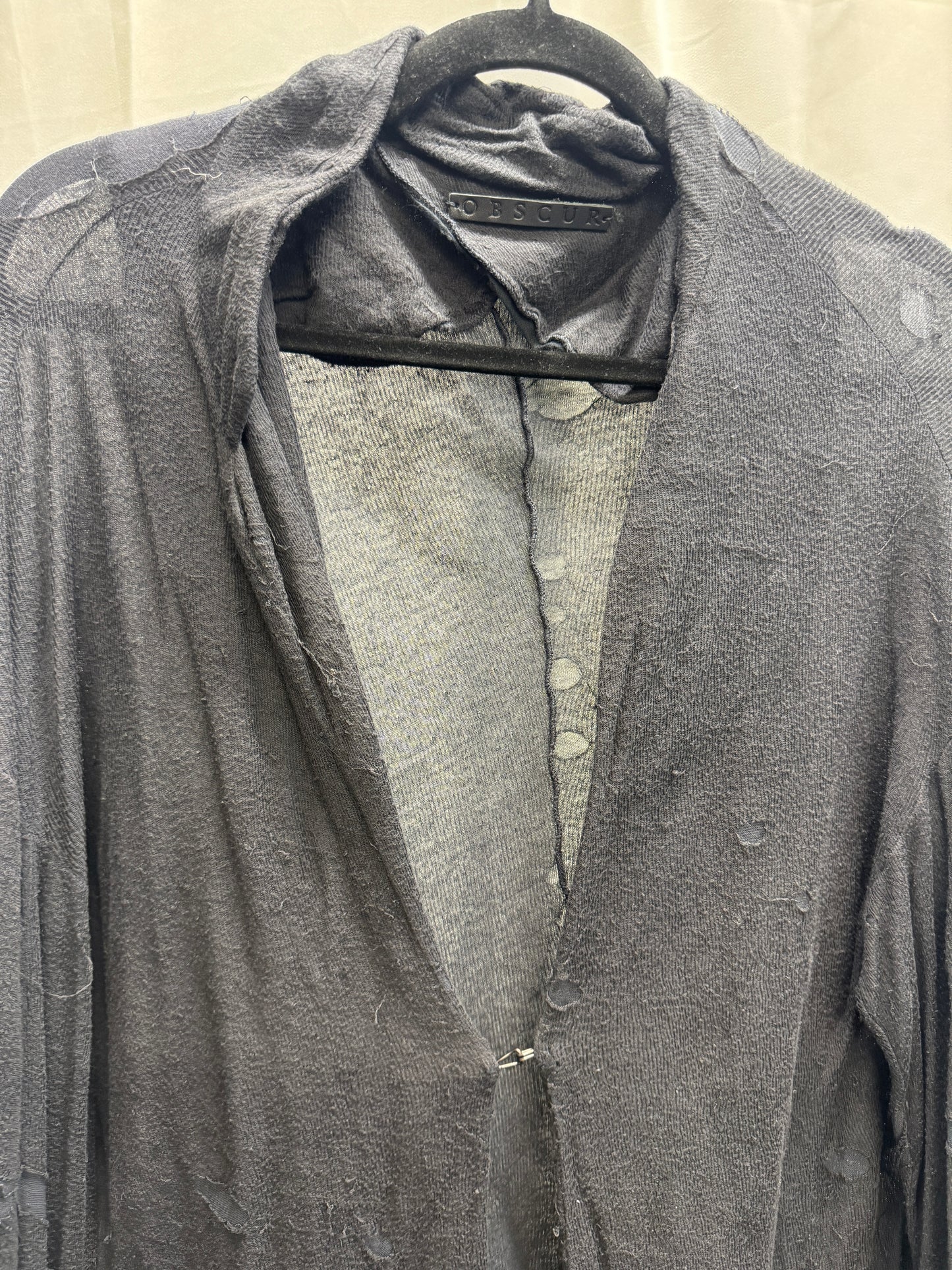 obscur double layered peeling knit jacket