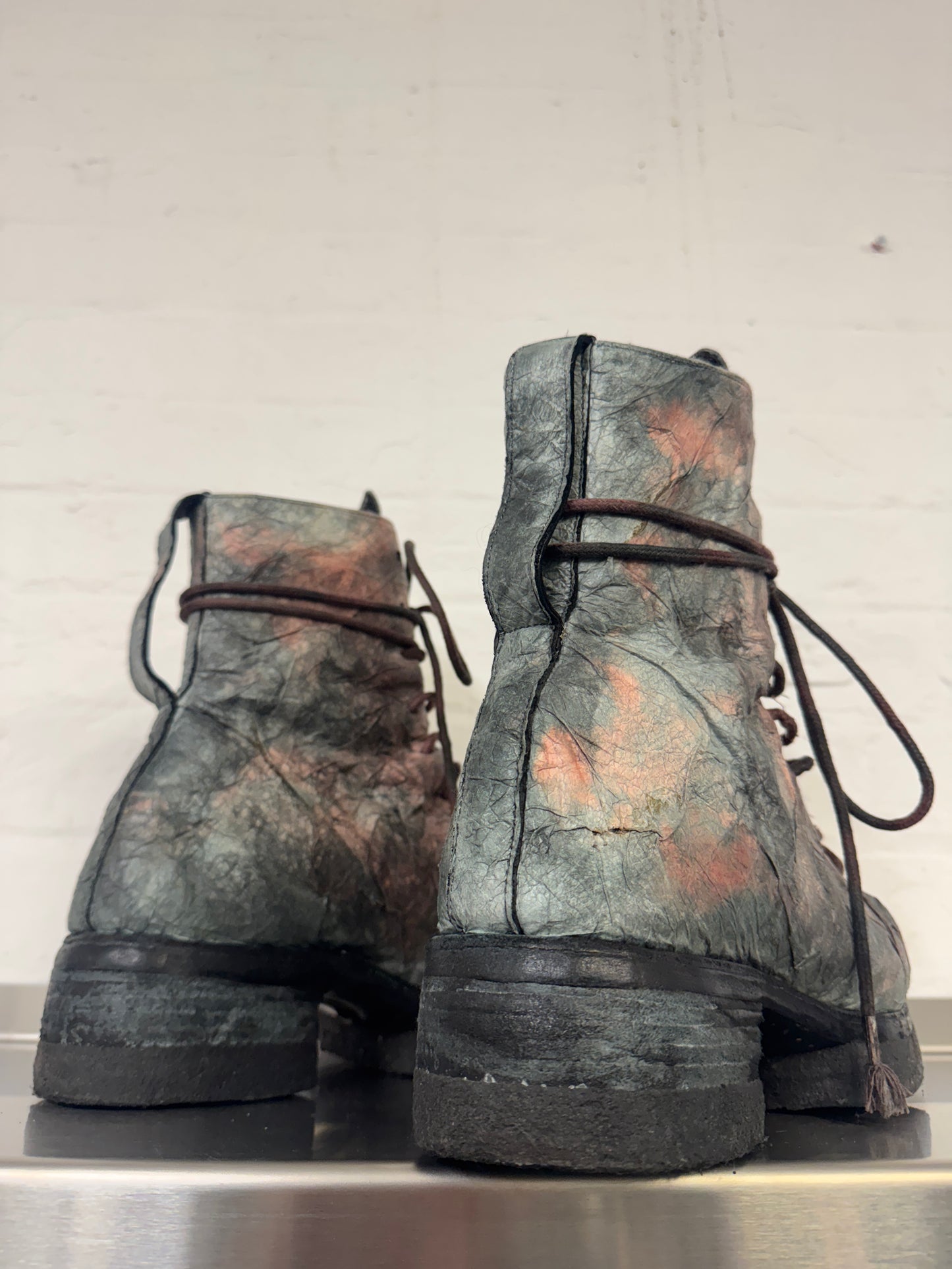 Carol Christian Poell PACAL Paper Dart Leather Combat Boots