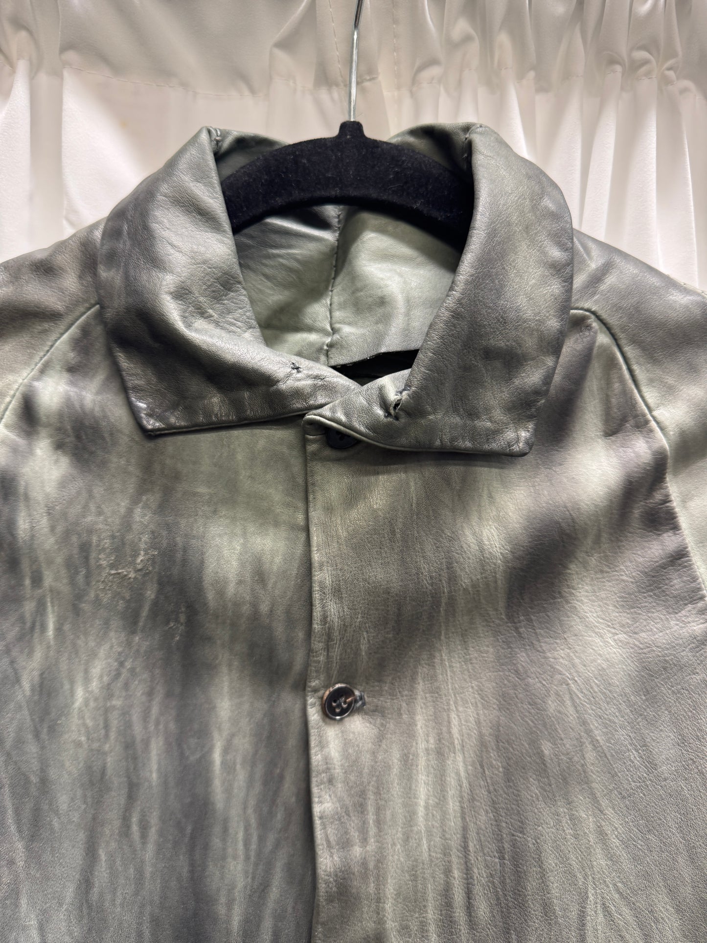 m.a+ anatomical textured calfskin shirt jacket