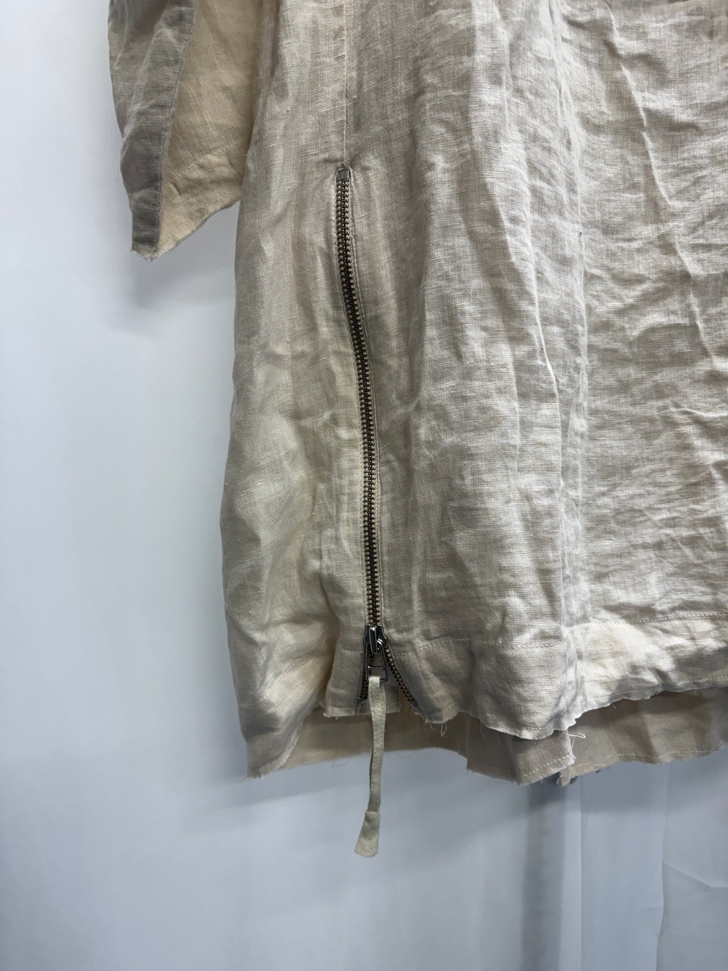 Barbara I Gongini Harness Bondage Asymmetrical Hooded Linen Coat