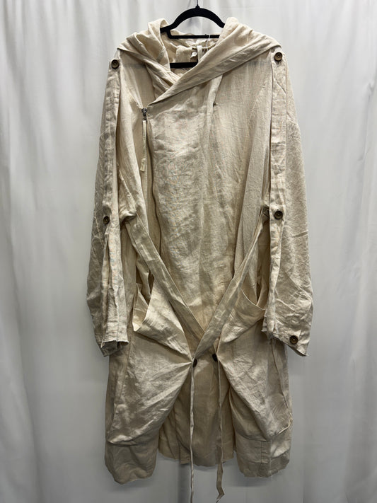 Barbara I Gongini Harness Bondage Asymmetrical Hooded Linen Coat
