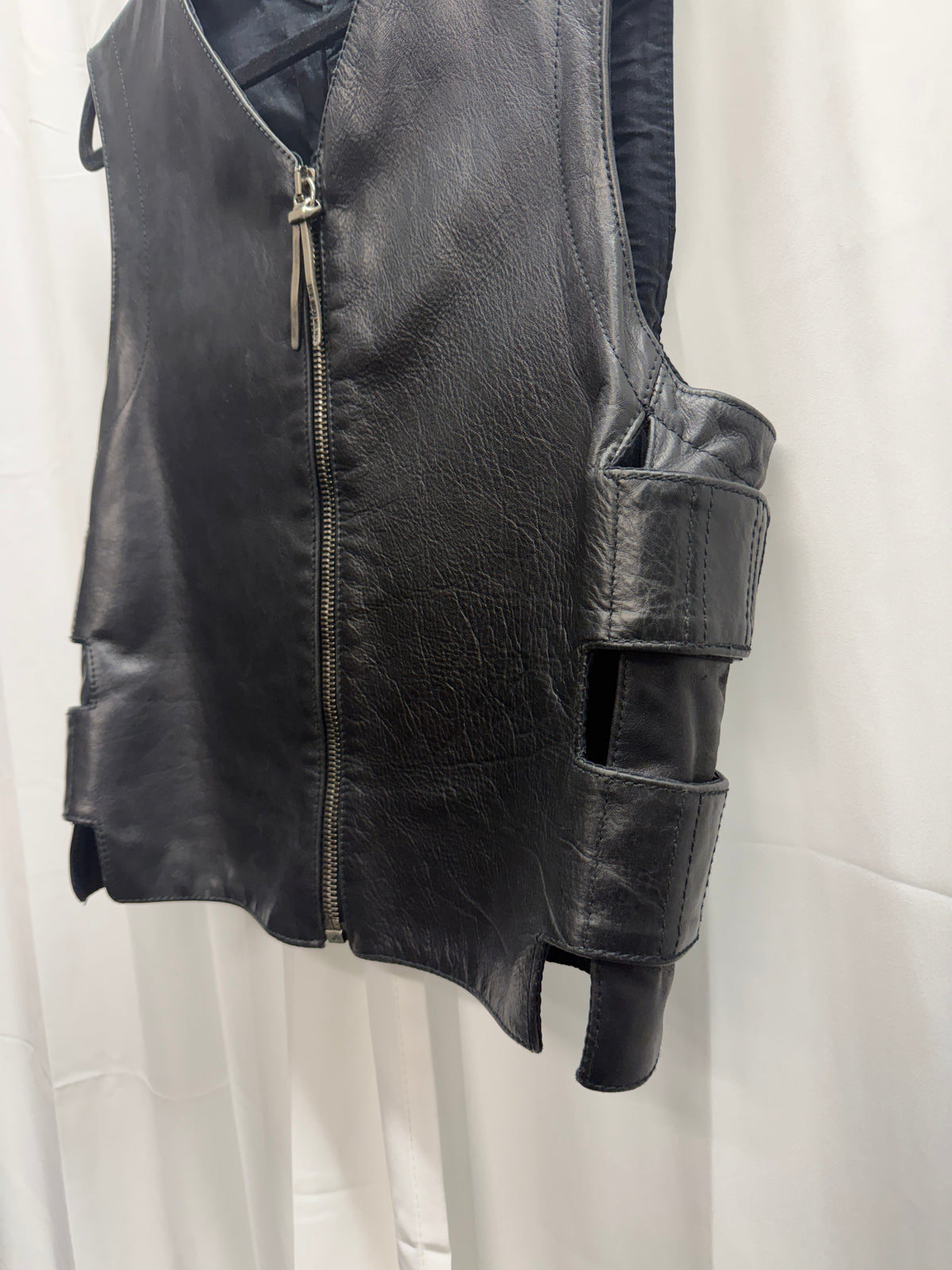Dirk Bikkembergs AW96 Velcro Strap Bullet Moto Leather Vest (L)