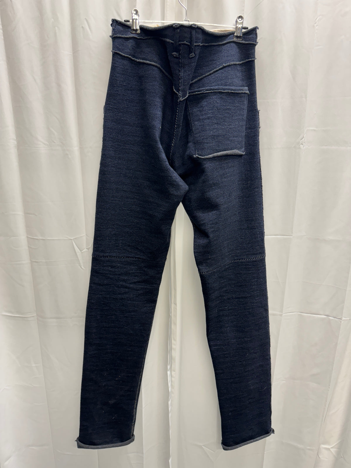 taichi murakami long overlocked stretch straight cotton trouser