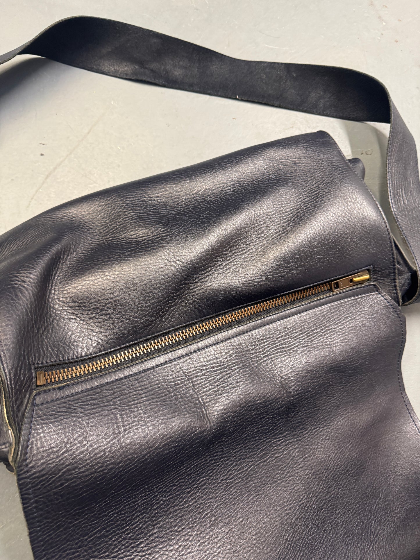 beauty:beast extended flap leather thick strap bag
