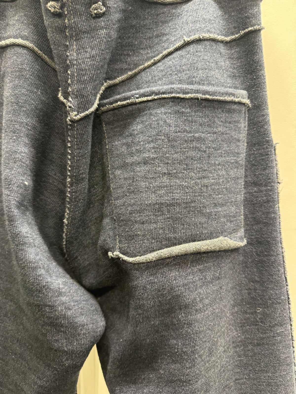 taichi murakami long overlocked stretch straight cotton trouser