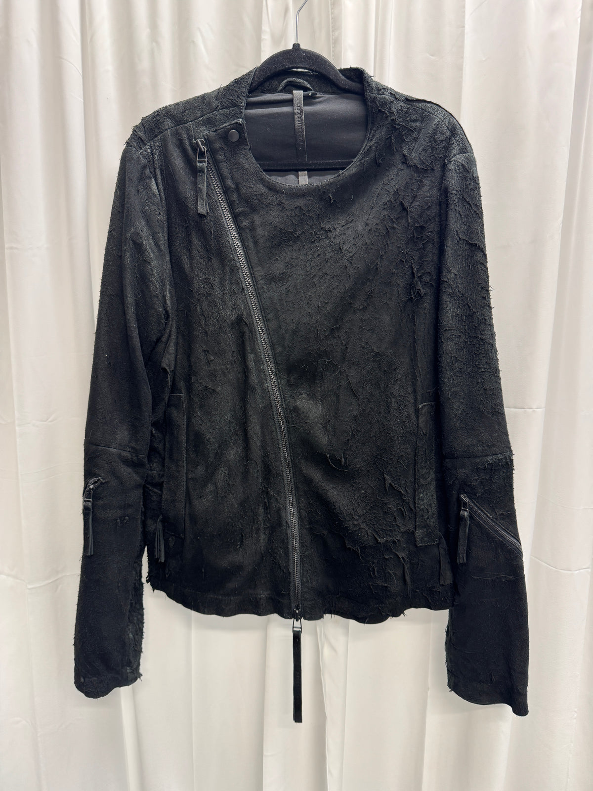 Barbara í Gongini Reverse Sheepskin Asymmetrical Leather Jacket