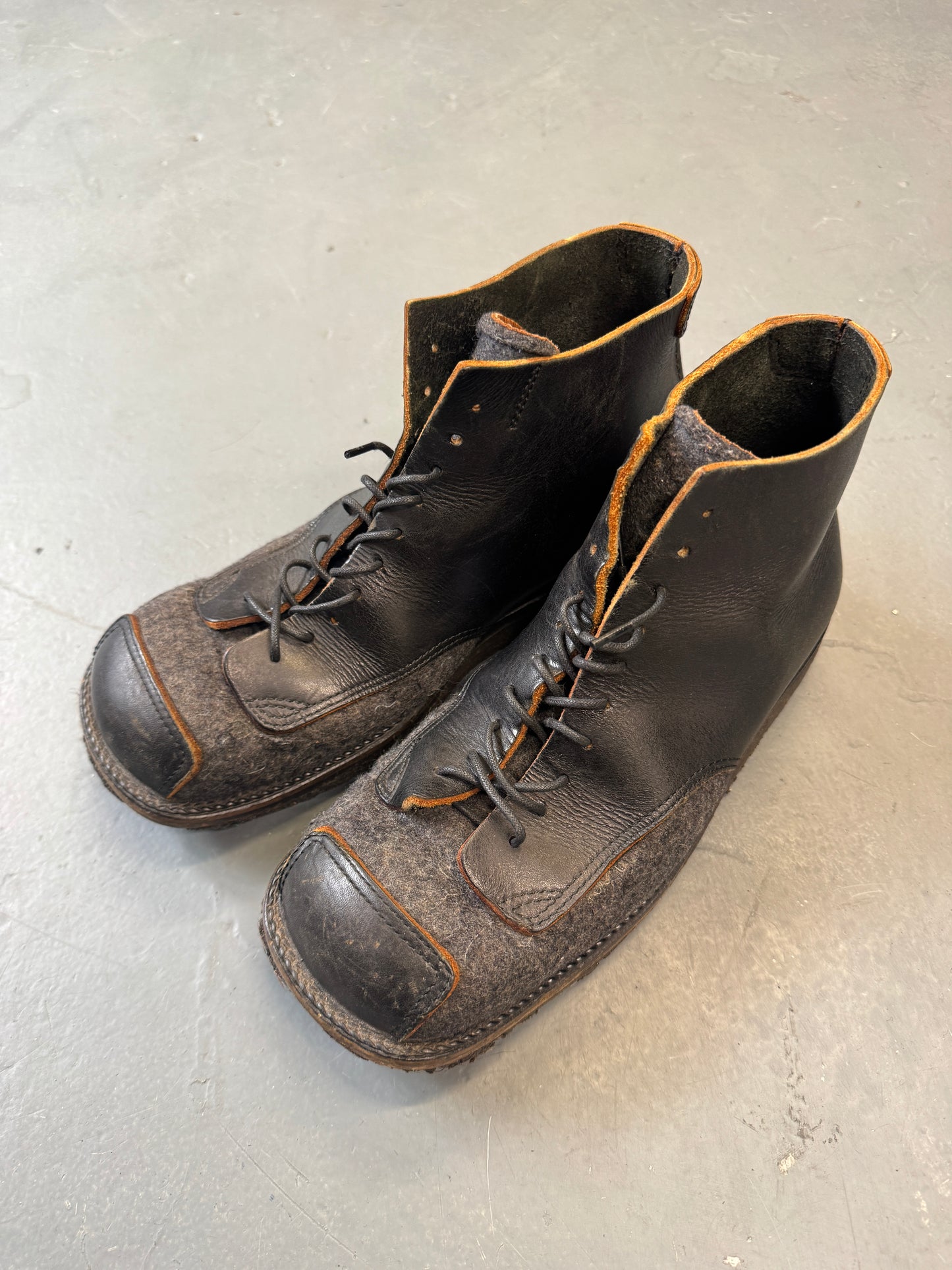 mihara yasuhiro felt and leather boot