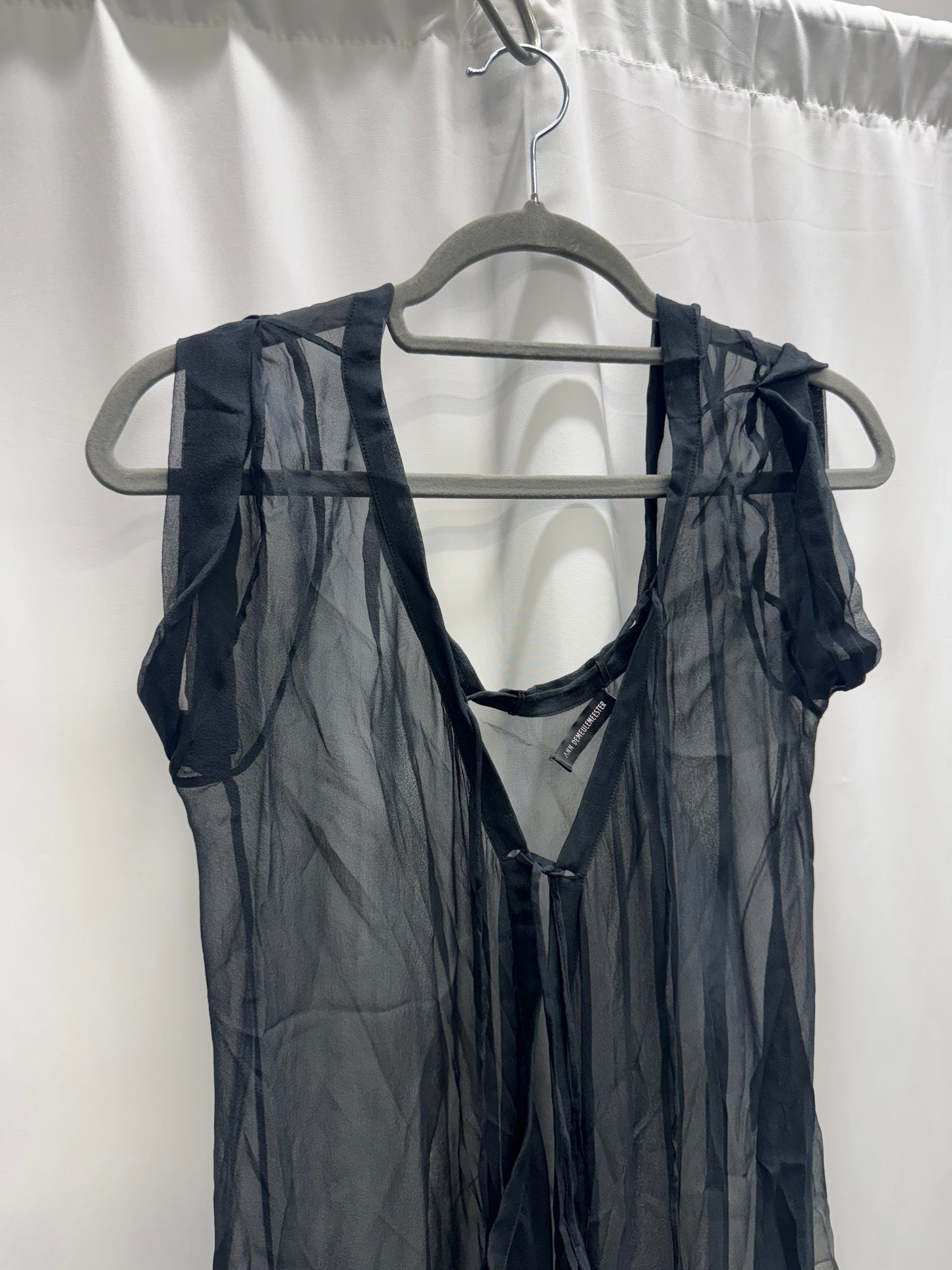 ann demeulemeester full silk gradient dress