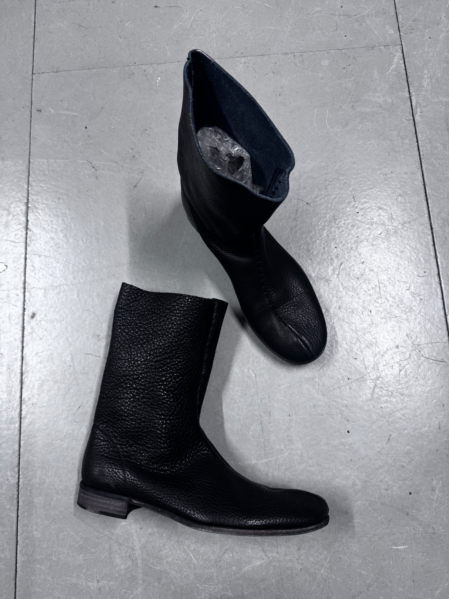 m.a+ grained leather front stitch boot